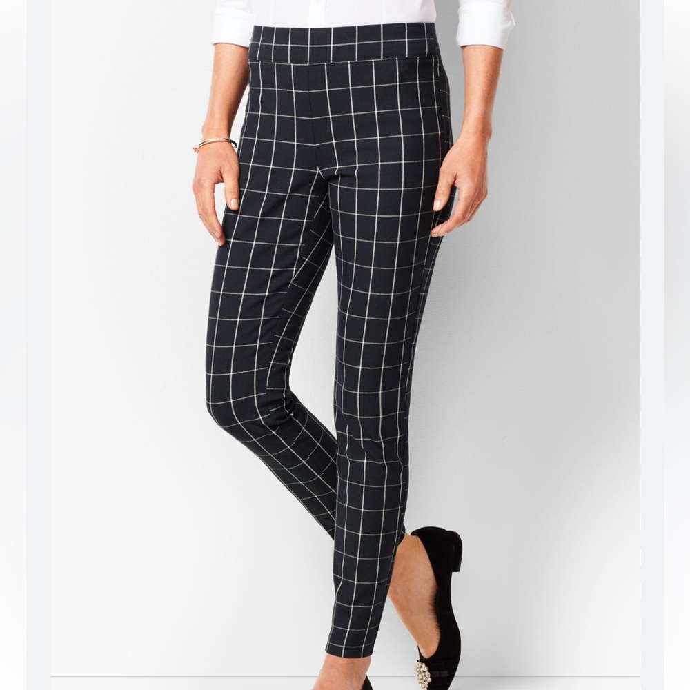 Bi-Stretch Pull-On Pant in Window Pane Plaid Pant - Picture 2 of 6